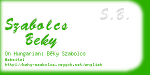 szabolcs beky business card
